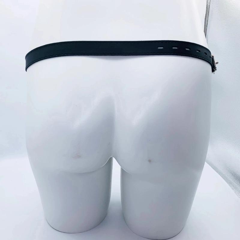 Cușcă de castitate din piele PU Centura auxiliară anti-oprire Cușcă pentru penis masculin Coarda reglabilă Accesorii de blocare a castității sexyshop