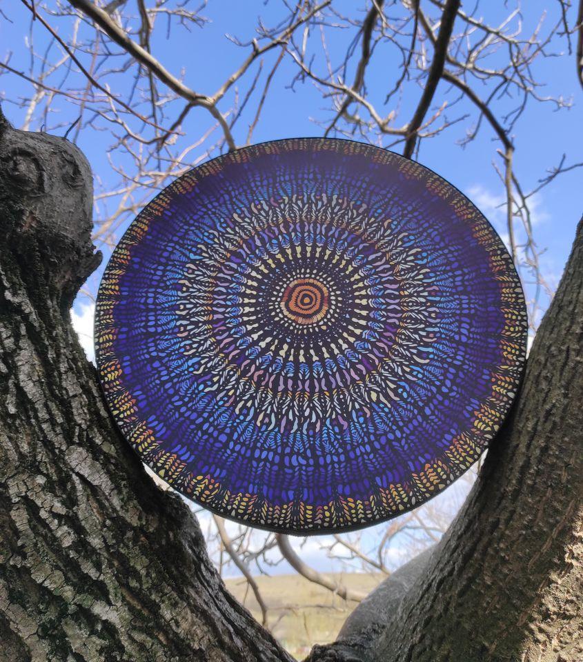 Tree of Life Shaman Frame Drum with Mandala Design
