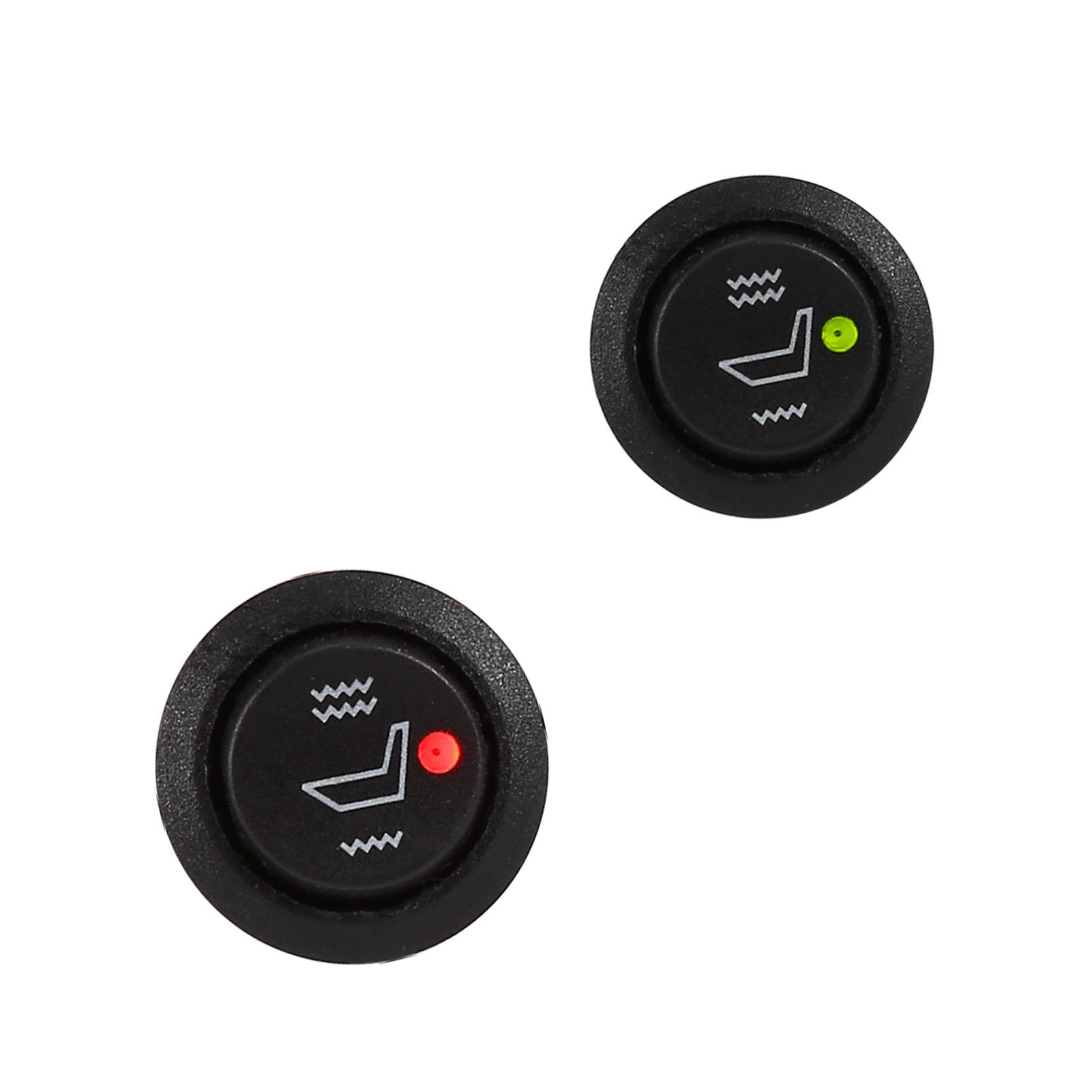 

2x Car Seat Heater Switch Universal 3 Pin Round Heated Rocker Hi Low Off Control чорний