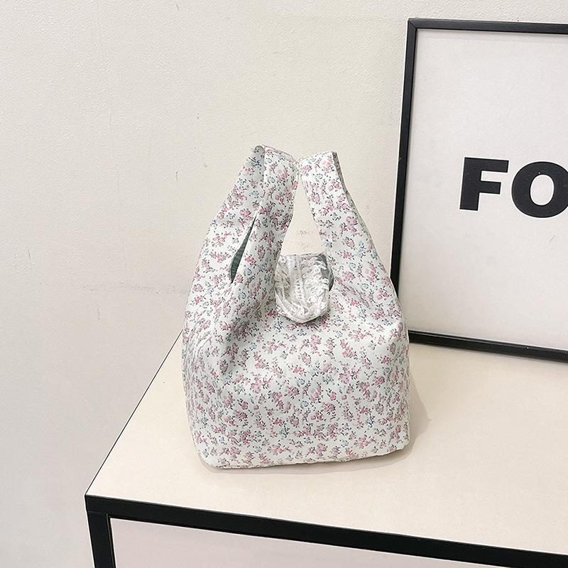 Spring Floral Backpack Ins Wind 2025 New Korean Bucket Bag Women's Large-capacity Commuter Shoulder Bag