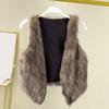 Women Vest Artificial Fur Vest Stylish Women's Faux Artificial Leather Fur Sleeveless Vest Cozy V Neck Waistcoat for Fall Winter Fashion