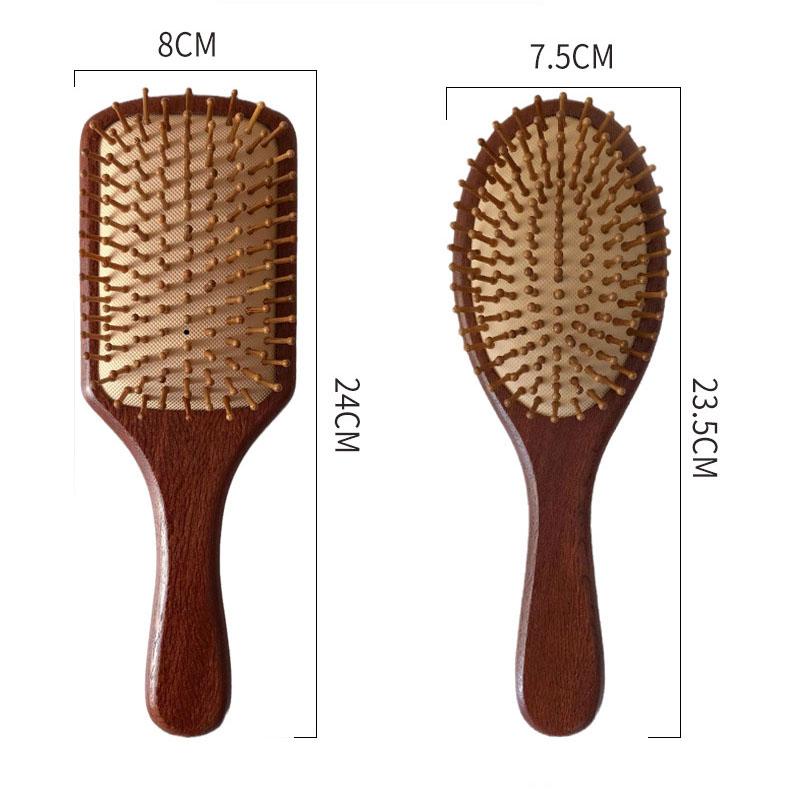 BEPAN Sandalwood Air Cushion Hair Brush Combs Anti-Static Detangling Hairbrush for Straight Curly Hair Wooden Hair Scalp Massage Combs