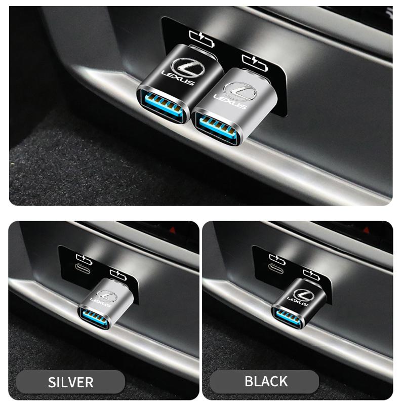 Car Type-C Turn USB3.0 Adapter Auto Converter Interior Parts For Lexus FSPORT LBX NX RX 350h 450h ES UX 300e GS GX IS LS LX CT