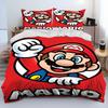 Set Biancheria da Letto Copripiumino Cartone Animato Mario Stile Retro 23 Set Letto Copripiumino Federa Set Biancheria da Letto Matrimoniale Regalo per Adulti Bambini