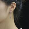 Classcial Spike Dangle Drop Hoop Earrings for Women Men Silver Charms Hoops
