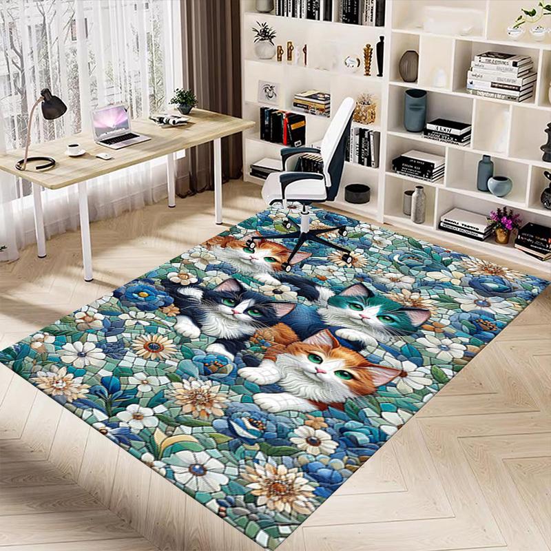 1PC cats mosaic Extra Large Non Slip Floor carpet, Office, family, bedroom, Studio Large Area Rug Indoor Rugs, Vibrant Colors