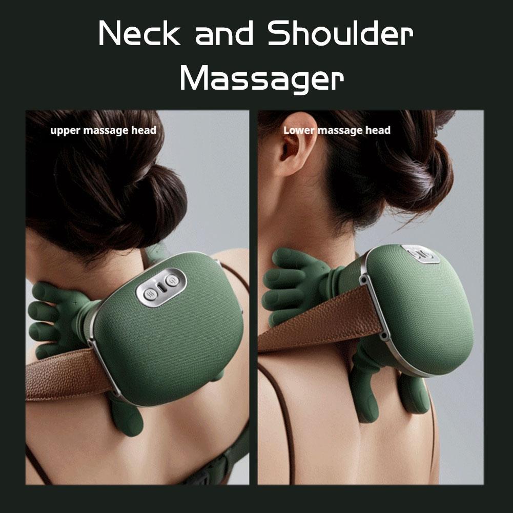 Electric 4D Shiatsu Neck & Back Massager Heated Deep Tissue Kneading Simulated Human Hand Pain Relief Muscle Relax Pillow