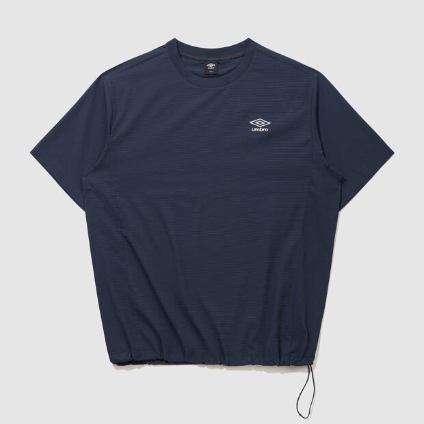 UMBRO Seersucker Short Sleeve Piste Navy (Uq223Cwt64)
