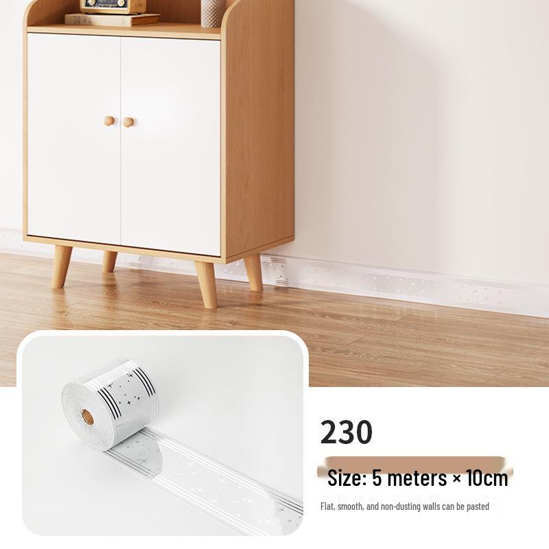 10cm X 5m Self-Adhesive Wall Sticker Roll: Tile Skirting Board & Corner Decoration