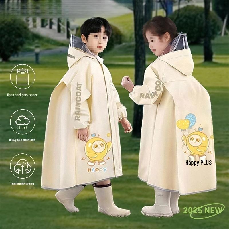 Children's Raincoat for Kindergarten & Primary School Students - Space 2025 Design with Backpack Compatibility