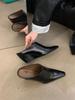 Fashion Slope Heel High Heel Sandals Fashion Outwear Chunky Heel Lazy Mules Closed Toe Slipper Loafers Slingback Slip On Mules For Women