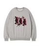 TOPBOY Running Crew Oversized Fleece-Lined Printed Sweatshirt