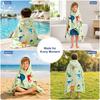 Kids Dinosaur Print Hooded Beach Towel Quick Dry Microfiber Bath Cape Pool Shower Sandproof