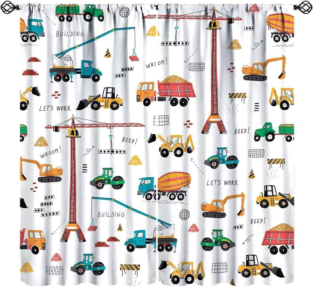 Racing Curtains for Teens Games Room Decor Black White Checkered Flag Art Printed Window Drapes for Kids Bedroom Living Room