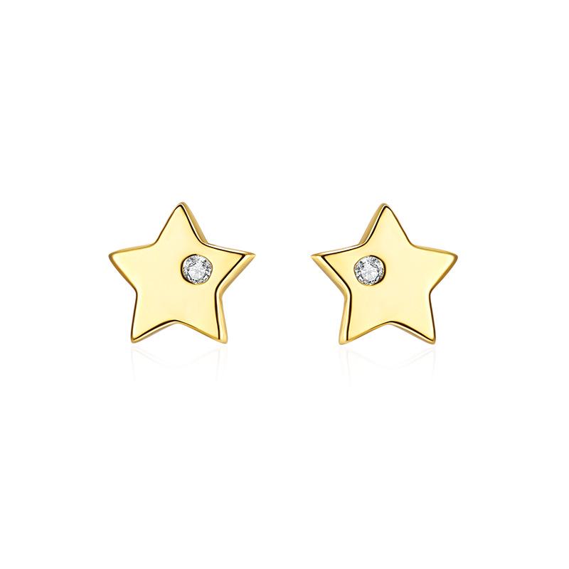 925 Sterling Silver Five-Pointed Star Stud Earrings: Women's Classic and Elegant Fashion Jewelry