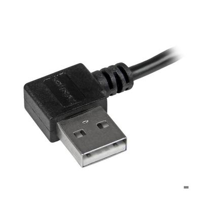 STARTECH .COM USB A To Micro B Cable with Right Angle Elbow Connectors - Micro USB Cord - M/M - 1 M - Black
