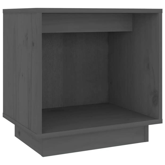 Table de chevet - Maison Exclusive - Gris - Bois de pin massif - 40x30x40 cm