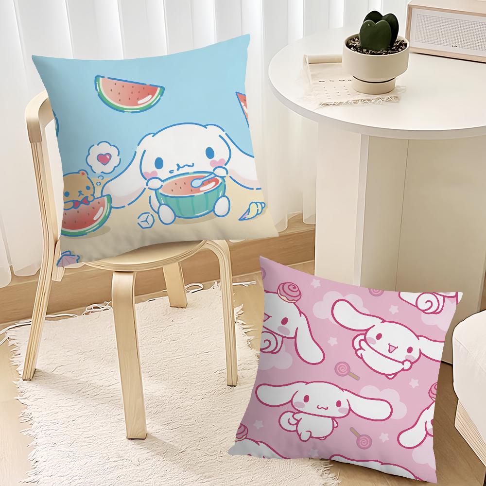 C-Cinnamoroll Cute Kawaii Cushion Cover Cushion Room Bedroom Headboard Sofa Living Backrest Nap Time Pillow Case
