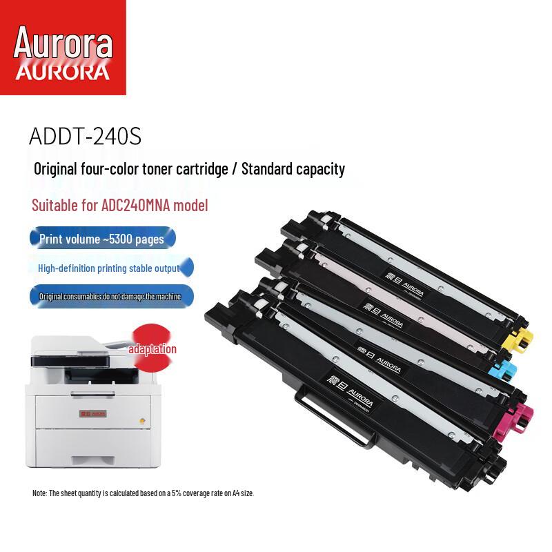 Aurora ADDT-240 Original 4-Color Toner Cartridge Set