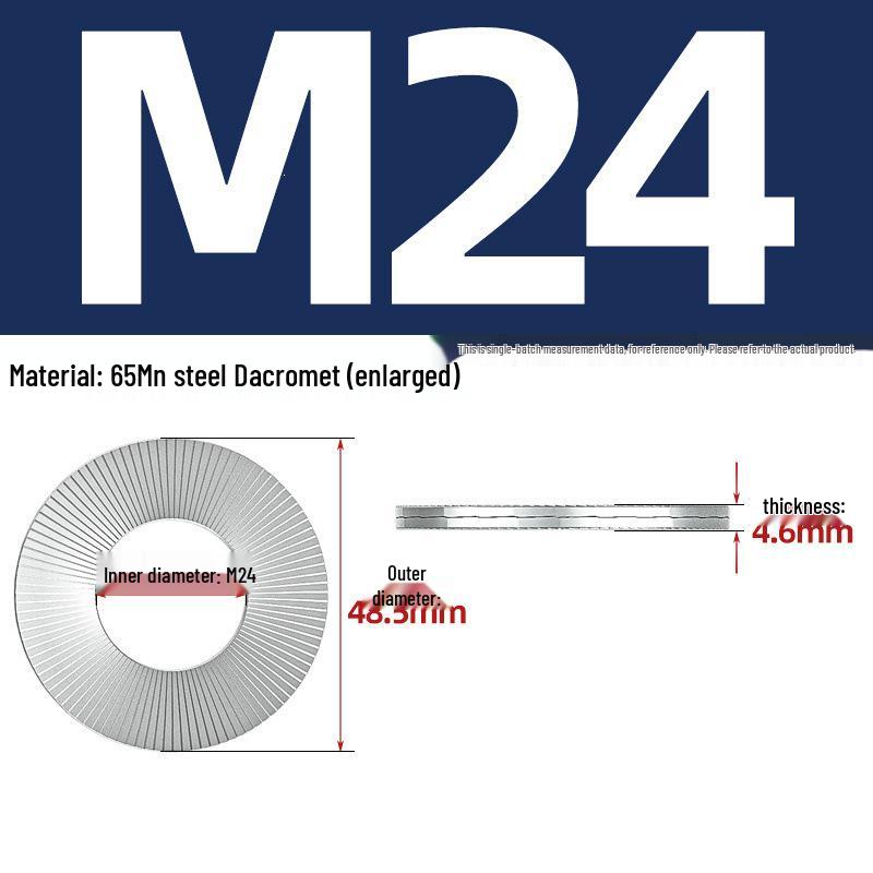 304 Stainless Steel Double Stack Self-Locking Washer with 65Mn Manganese, Anti-Loosening, Double-Sided Tooth Layer