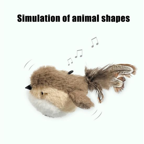 Cat Scratching Toys Spring Teaser Stick with Sound Birds Interactive Cat Toy Bite Resistant Plush Sparrow for Indoor Outdoor