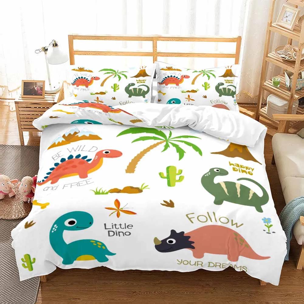 3D Camouflage Jurassic Dinosaur Duvet Cover Sets For Boy Teen Bedding Set Winter Polyester Comforter Cover Pilowcases Beds