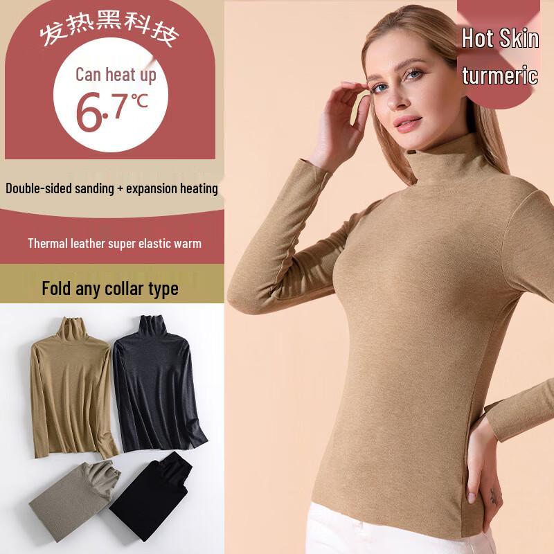 

Women s Faux Cashmere Turtleneck Base Layer Top L