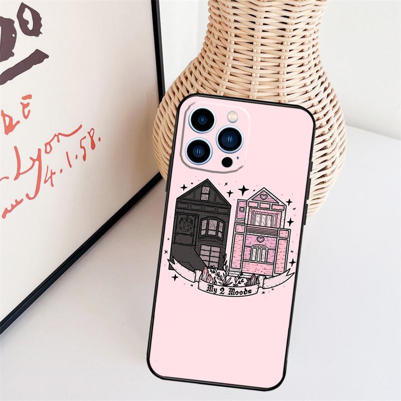 Girly Pastel Witch Goth Pattern Phone Case For iPhone 16 Pro Max 15 14 13 11 12 17 Pro Max mini 15 16 Plus 16e 17 Air Cover