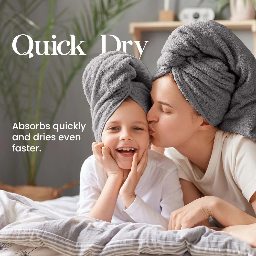 6-Piece Towel Set 600 GSM 100% Cotton Ultra Absorbent Soft Daily Use Bath Towels Hand Towels Washcloths Quick Dry Machine