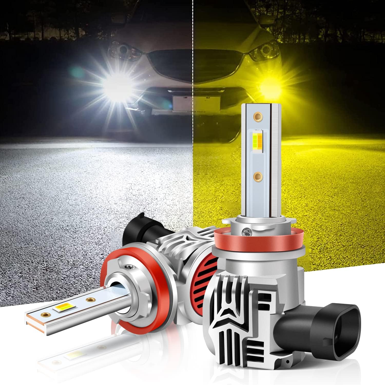 

SANHE H8/H9/H11/H16 Dual Color Switching, LED Fog Light, Headlight, White (6000K), Yellow (3000K) Compatible