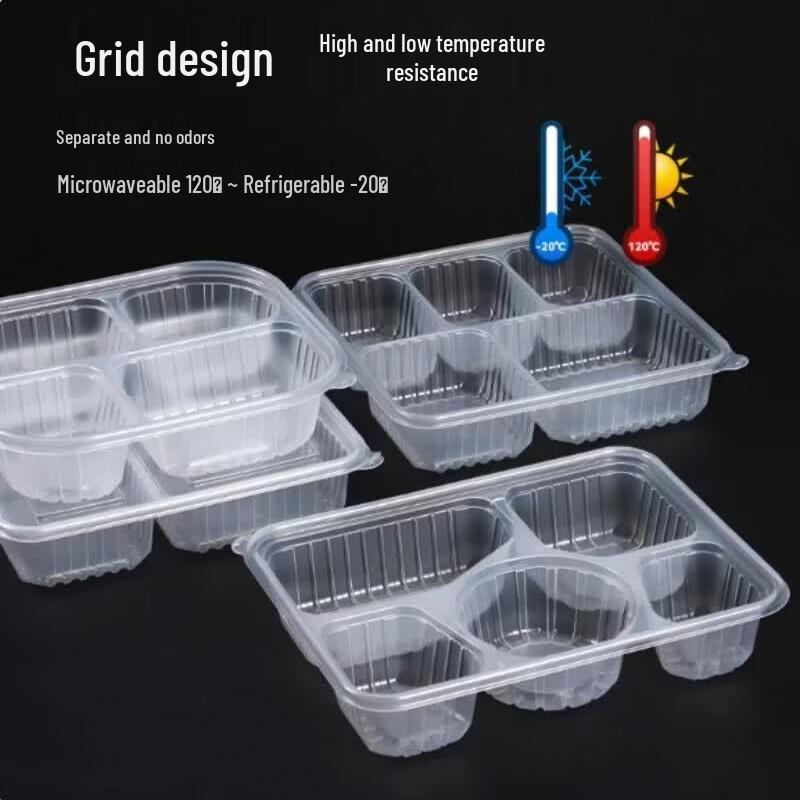 AVADEN 4-Compartment Degradable Disposable Lunch Box