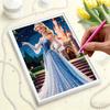 Starry Castle Cinderella New Pearl-Inlaid Frameless Art | Handmade Pearl Craft, Night Castle Staircase Theme, for Romantic Fairy Tale Decor