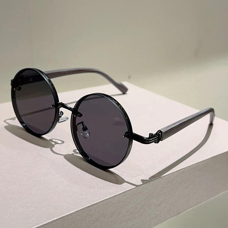 Vintage Round Sunglasses Men New Fashion Gradient Multi-color Sun Glasses Women Trendy Luxury Brand Design Casual Shades