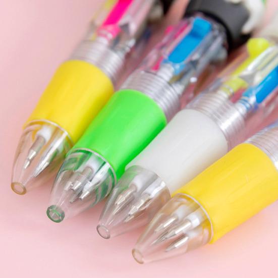 Yousheng 4 szt. Świąteczne długopisy z zabawnymi nakładkami 4 kolory Długopis klikany Chowane długopisy do pisania na przybory szkolne Nagrody dla uczniów