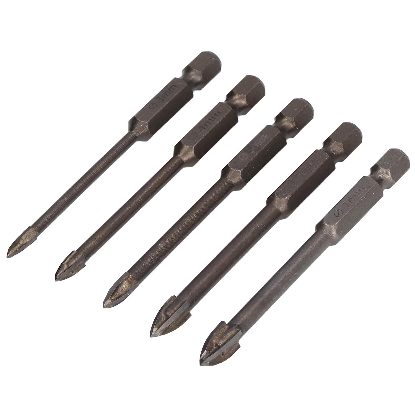 

5Pcs Cross Hex Drill Bit Multifunctional Carbide Concrete Hole Opener for Ceramic Granite