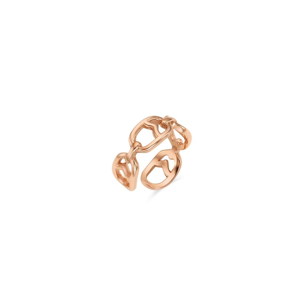 Modern Tulip Oval Silver Pink Ear Cuff Tessvp13714M