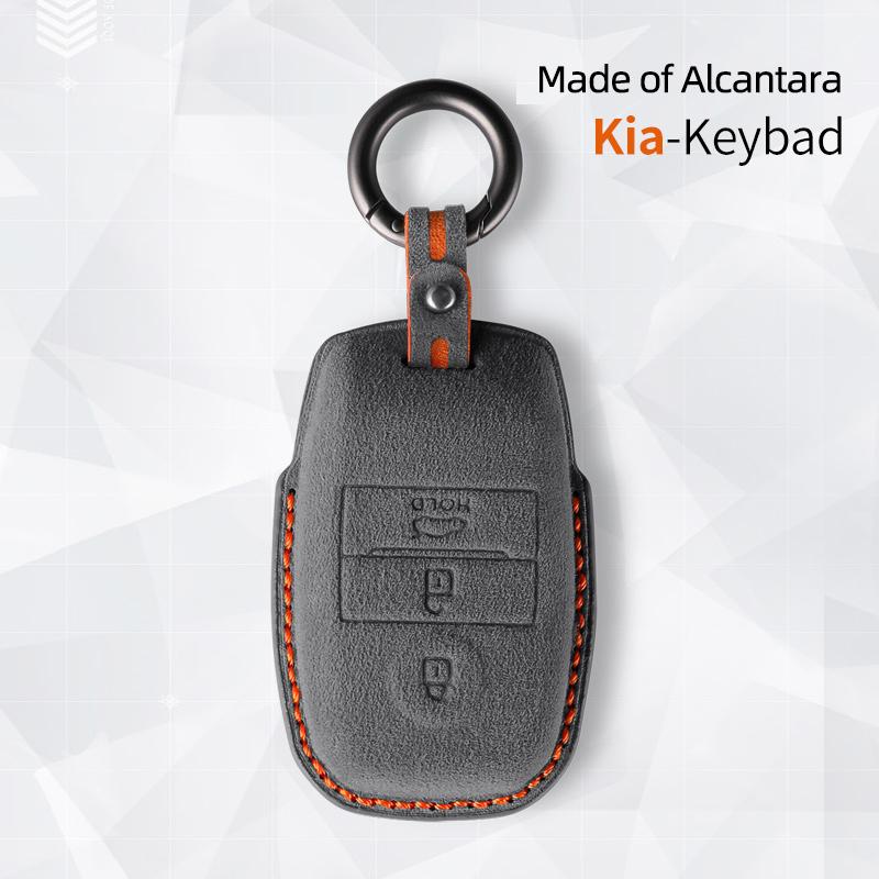For Kia Rio Picanto Ql Sportage Ceed Cerato Forte Gt Stinger Sorento Optima K2 K3 K4 K5 Car Key Case Suede Keychain Cover Shell
