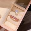 Crimson Zircon Round Ring: Elegant Retro Style for Women