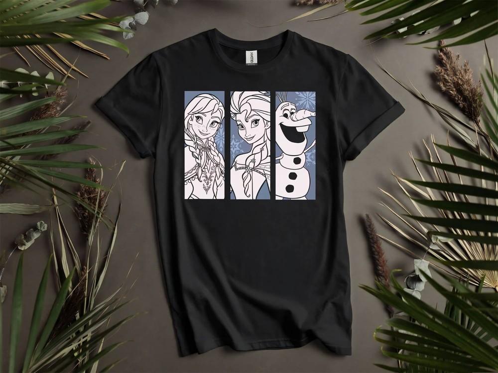 

Frozen Elsa Anna Olaf Character Tshirt T shirt Men Women Unisex Tshirt K459 Unisex T-Shirt XXXL