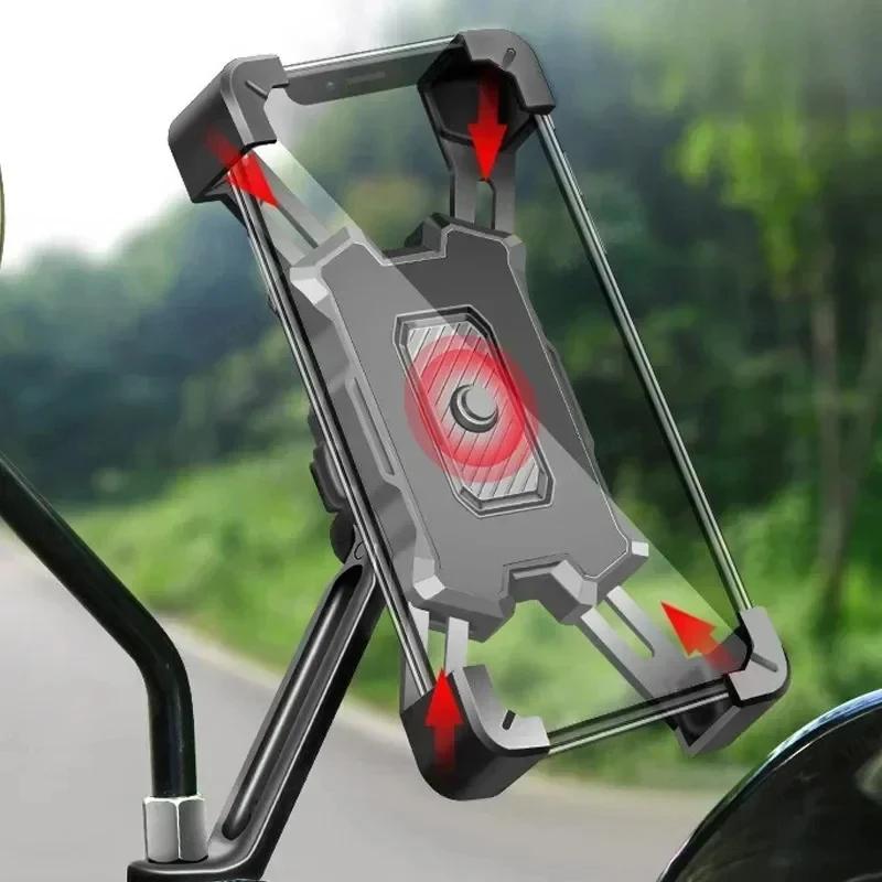 Motorcycle Bike Phone Mount 360° Rotatable Phone Holder for Mountain Bike Moto Motorcycle Stand Bracket Non-slip Cycling