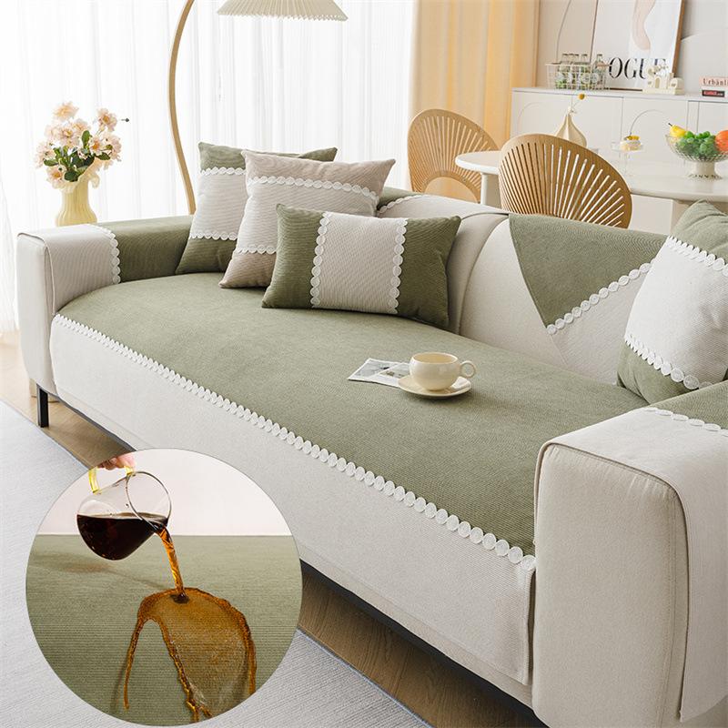 

Chenier Water Ripple Waterproof Sofa Cushion Four Seasons Universal Non-Slip Seat Cushion Pet Sofa Cover Cloth Towel 70*70cm зелёный
