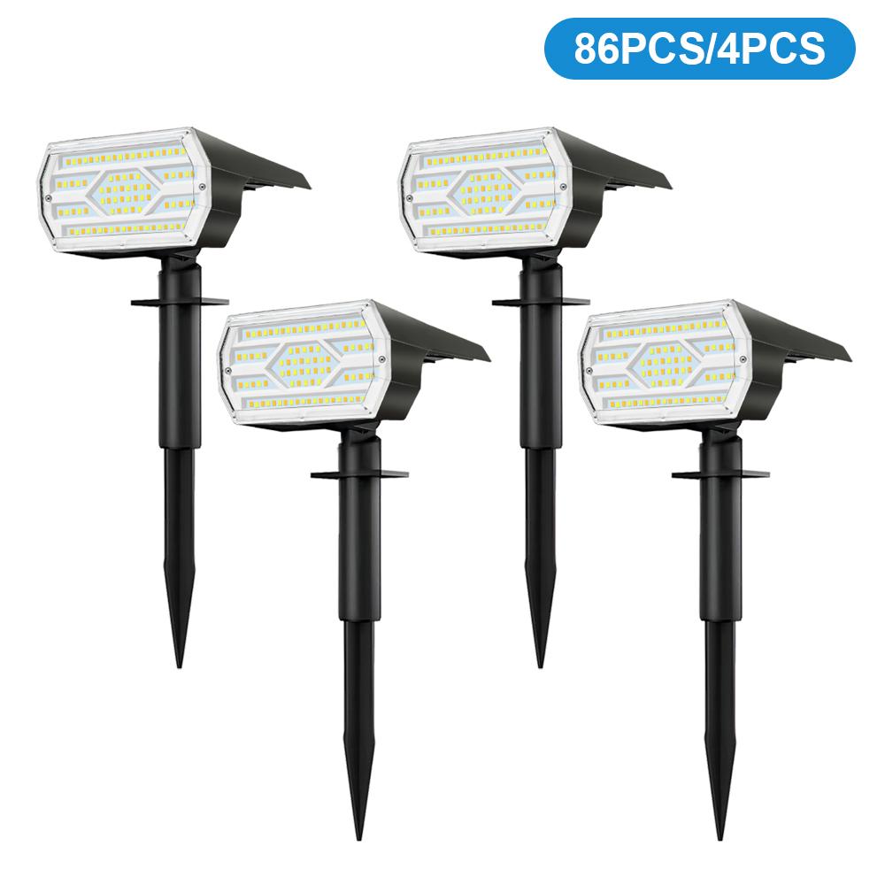 86LED Solar Spot Lights Outdoor Waterproof IP65 Solar Powered 3 Lighting Modes Solar Landscape Spotlight For Garden Flood Light