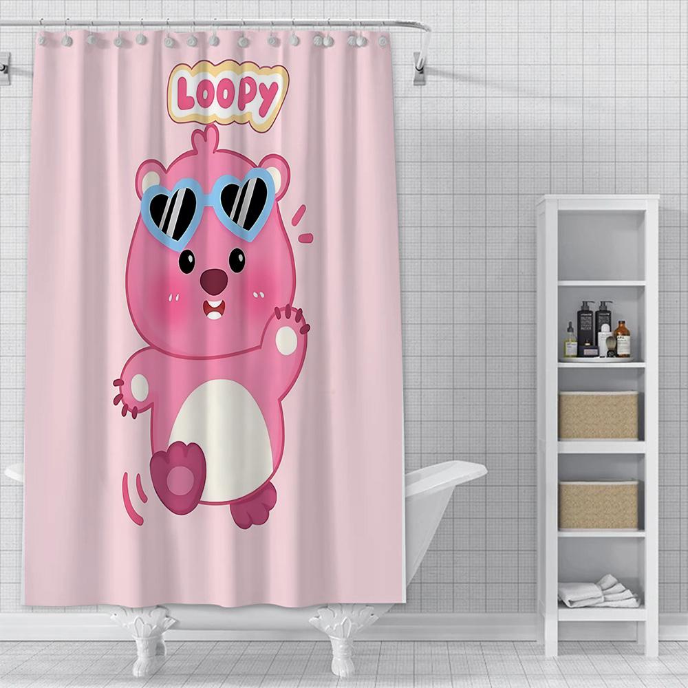 Shower Cute anime Loopys Curtain Waterproof Polyester Fabric Paint Colorful Bath Curtains Home Bathroom Decor Curtain With Hook