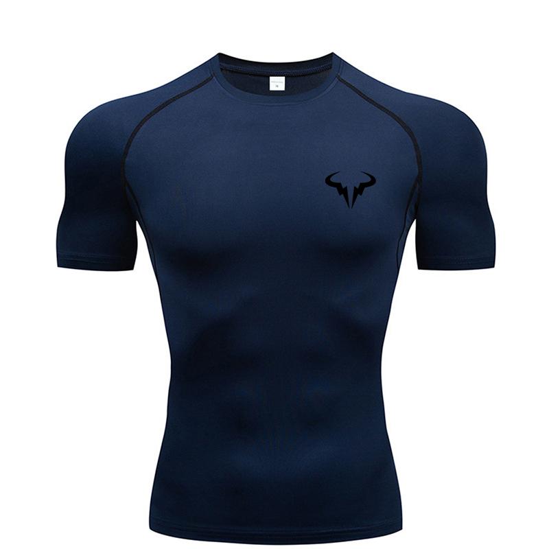 Compression T Shirt Men Summer Sportswear Running T-shirt Elastic Quick Dry Sport Tops Tee Athletic Gym Workout Shirts Men