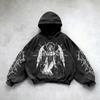 Washed Hooded Sweatshirt Unisex Oversized Long Sleeve Pullover Winter Streetwear Casual Wear