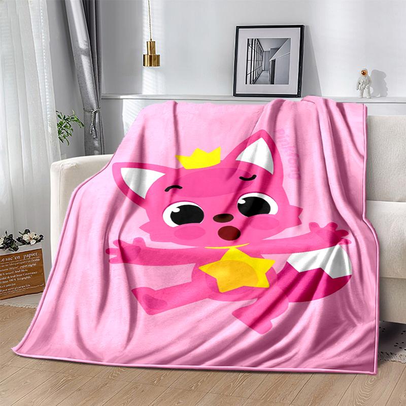 pinkfong Flannel Blanket Soft Warm All-Season Throw, Design for Camping, Car Travel, Hiking Sofa, Bed, Office Perfect Gift for Parties