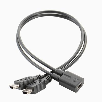 Mini USB 1 auf 2 Y-Splitterkabel USB 2.0 Mini 5-Pin Buchse auf Doppel 2 Stecker Konverter Hochgeschwindigkeits-Ladekabel
