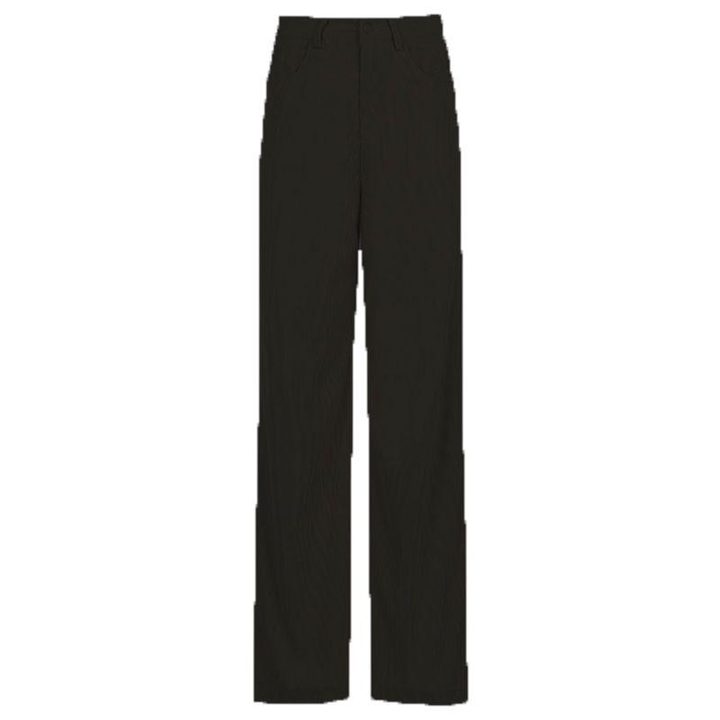 Color Solid Womens High Waist Wide Leg Slimming Casual Fashion Pants Corduroy