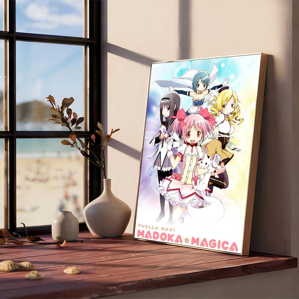 Anime P-Puella Magi Madoka Magica Girl Vintage Posters Sticky Retro Kraft Paper Sticker DIY Room Bar Cafe Kawaii Room Decor