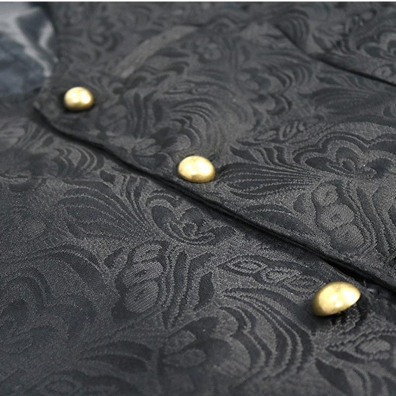 Vesta Bărbați Renaștere Steampunk Palton Gotic Jacquard Vestă cu Nasturi Un Singur Rând Costum Formal de Afaceri